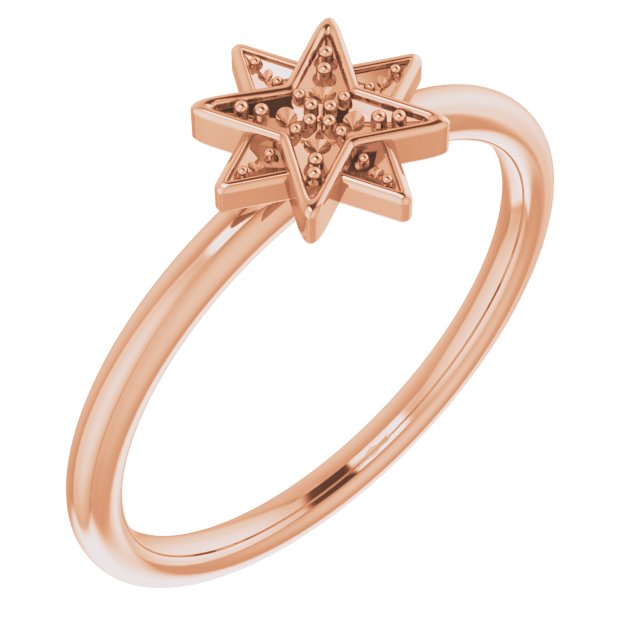 14K Rose .04 CTW Diamond Star Ring 