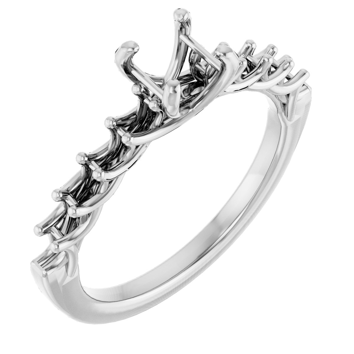 Accented Woven-Design Engagement Ring or Band