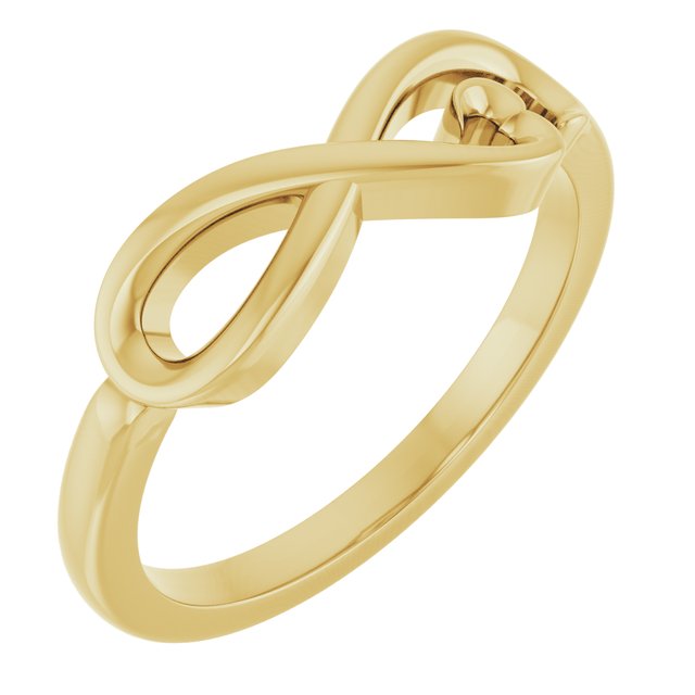 14K Yellow Infinity-Inspired Heart Ring   
