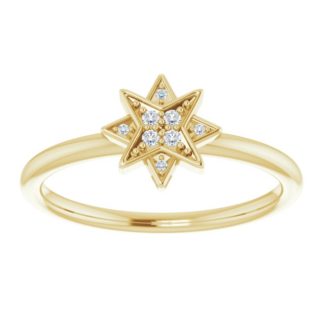 14K Yellow .04 CTW Diamond Star Ring 