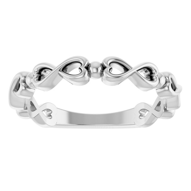 Sterling Silver Infinity-Inspired Heart Ring  