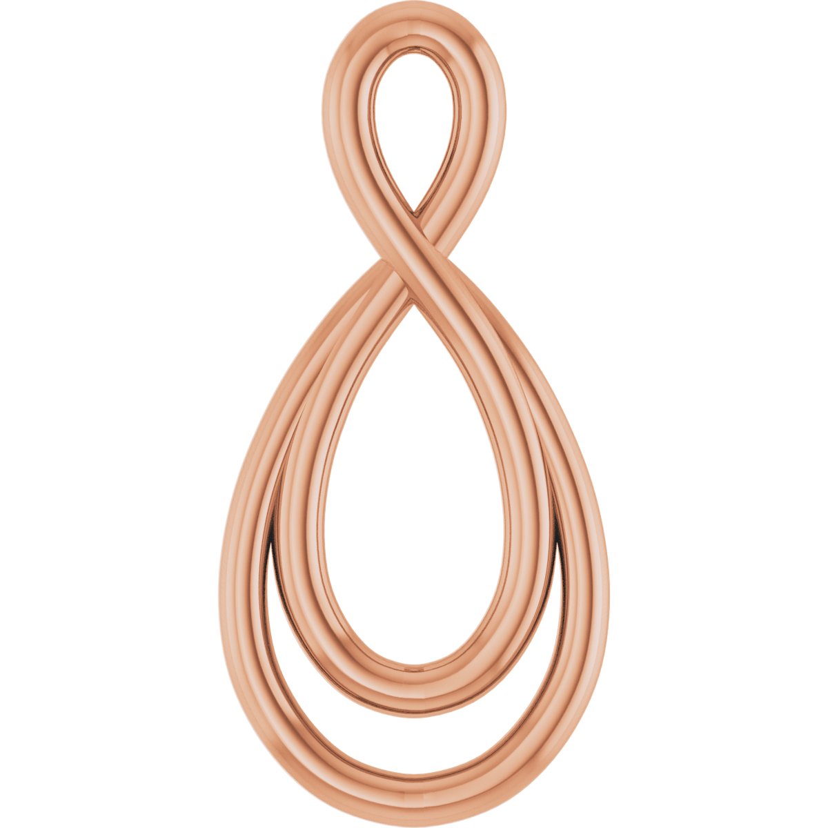 14K Rose 15.3x7.3 mm Infinity-Inspired Pendant