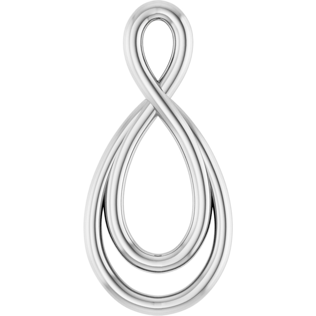 Platinum 15.3x7.3 mm Infinity-Inspired Pendant