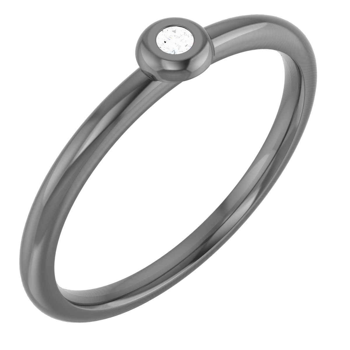Bezel Set Stackable Ring