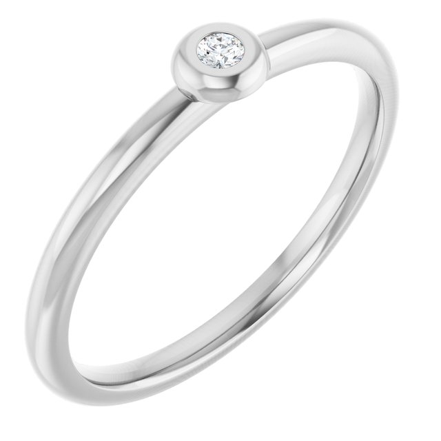 14K White .03 CTW Diamond Stackable Ring