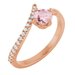 14K Rose Natural Pink Morganite & 1/10 CTW Natural Diamond Bypass Ring