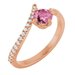 14K Rose Natural Pink Tourmaline & 1/10 CTW Natural Diamond Bypass Ring