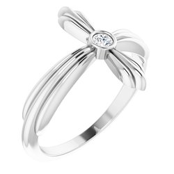 Solitaire Sideways Cross Ring