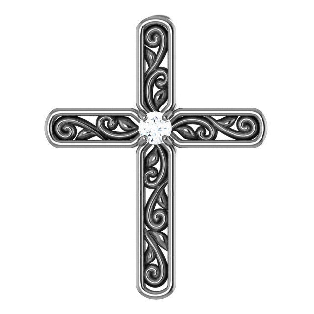 Solitaire Cross Pendant