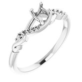14K White 4.1 mm Round Infinity-Inspired Engagement Ring Mounting