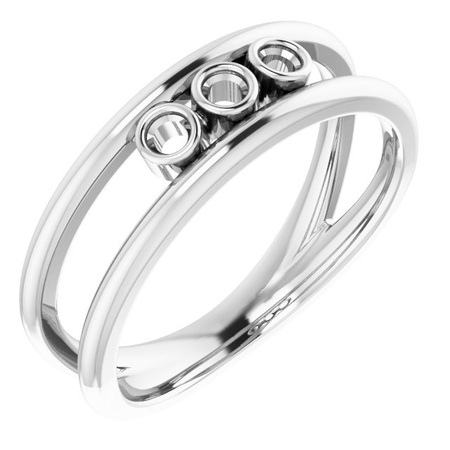 Three-Stone Bezel-Set Ring