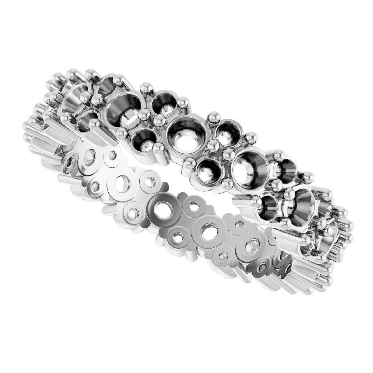 14K White 1 3/4 CTW Natural Diamond Eternity Band Size 7-5