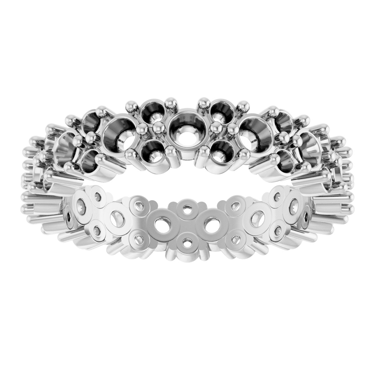 14K White 1 3/4 CTW Natural Diamond Eternity Band Size 7-3