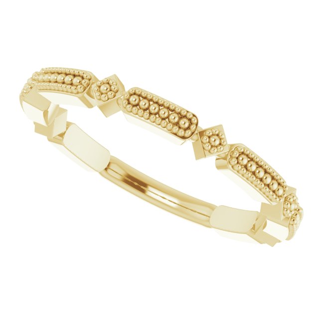 14K Yellow Stackable Bead Ring