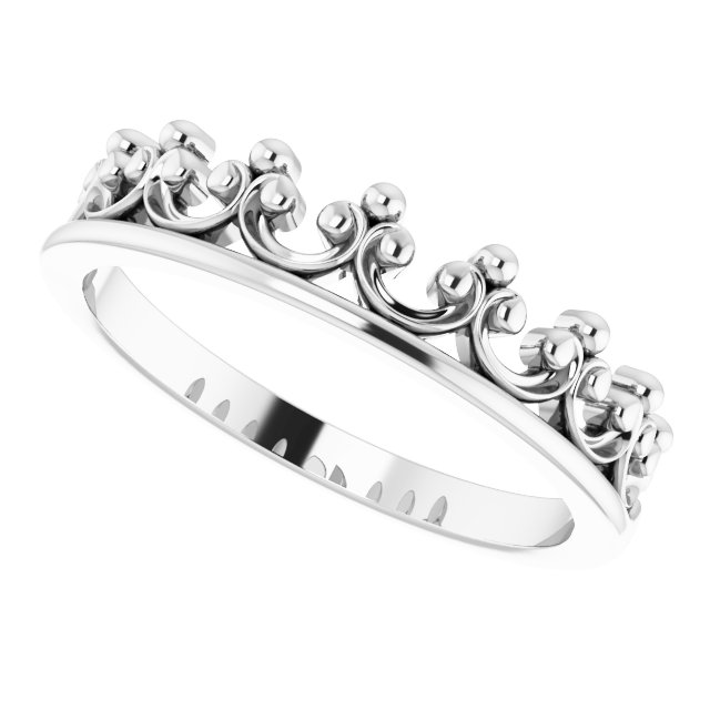Sterling Silver Stackable Crown Ring 