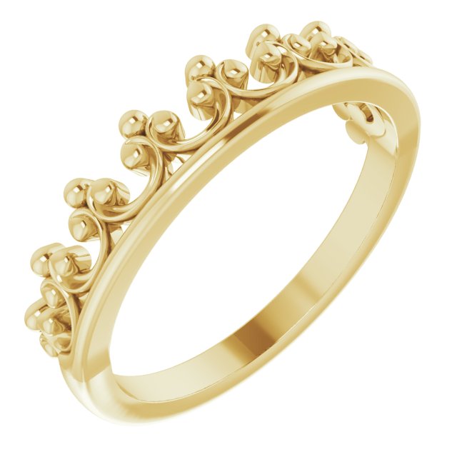 14K Yellow Stackable Crown Ring 