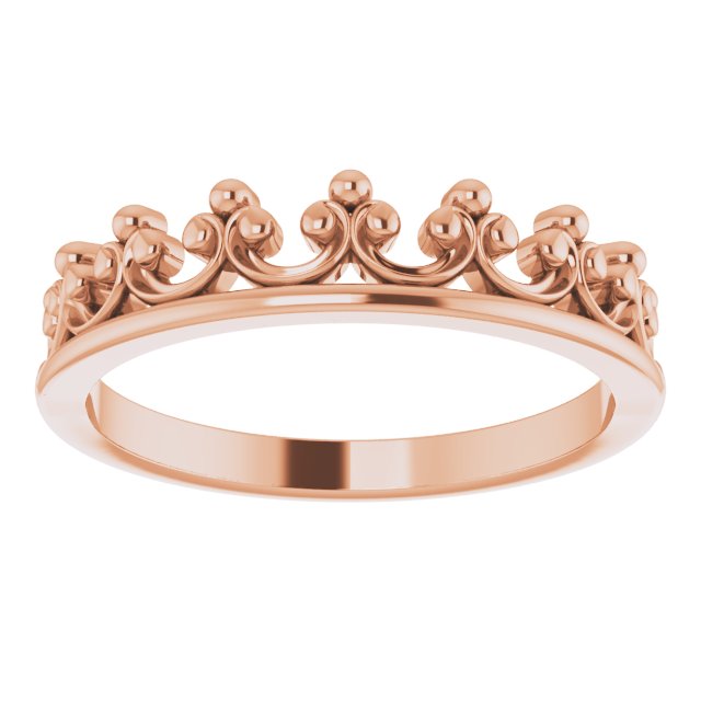 14K Rose Stackable Crown Ring 