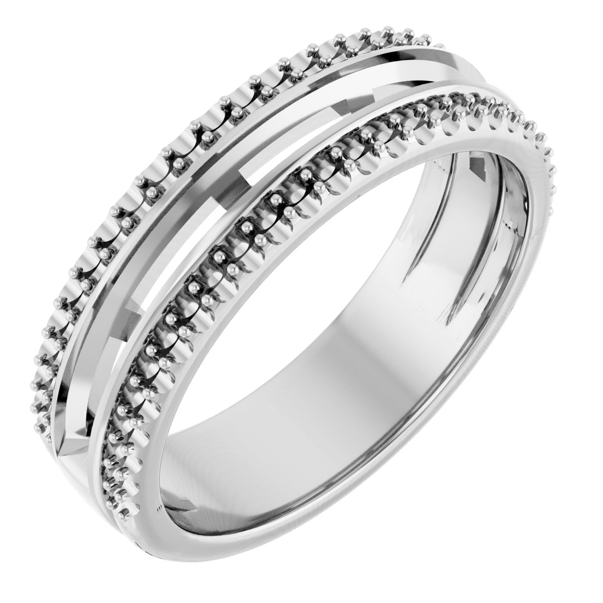 14K White 1 1/8 CTW Natural Diamond Anniversary Band 