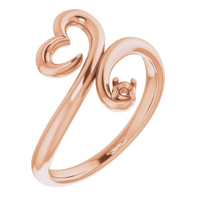 14K Rose .06 CTW Diamond Heart Ring  