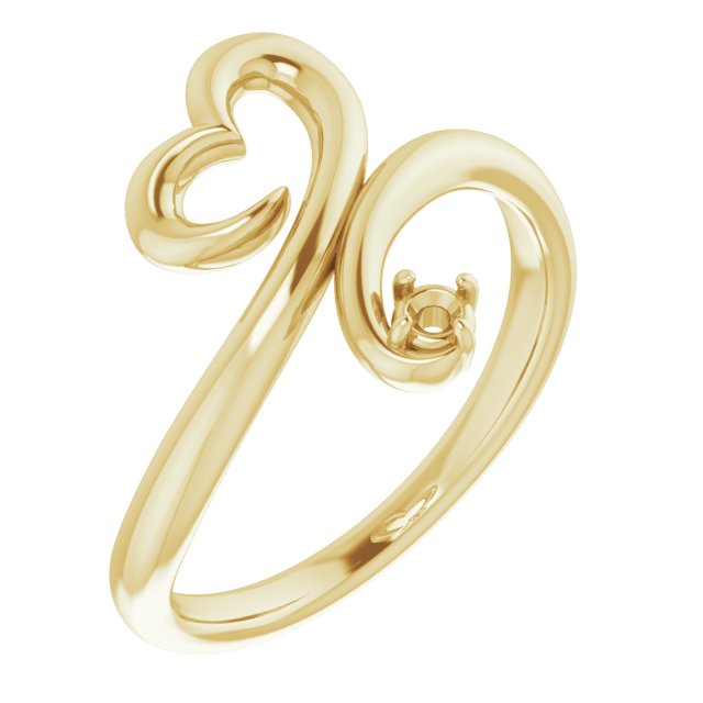 14K Yellow .06 CTW Diamond Heart Ring  