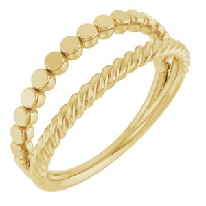 14K Yellow Negative Space Rope Ring