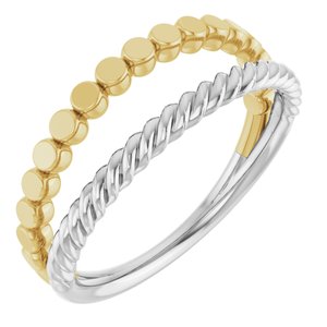 14K White/Yellow Stackable Negative Space Ring | Stuller