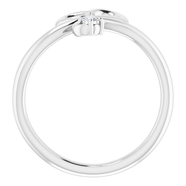14K White .06 CTW Natural Diamond Heart Ring