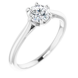 Solitaire 6-Prong Engagement Ring or Band
