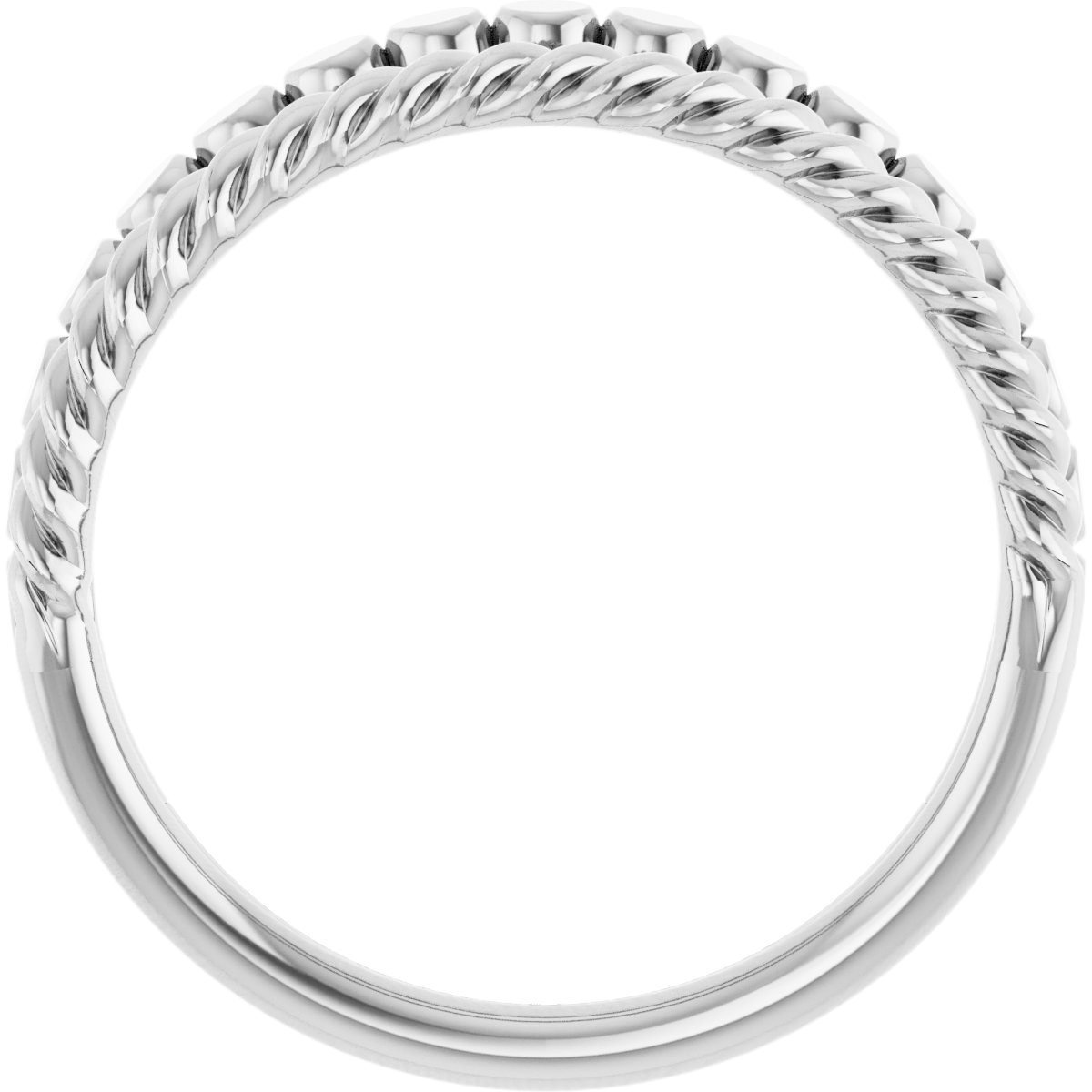 Sterling Silver Negative Space Rope Ring