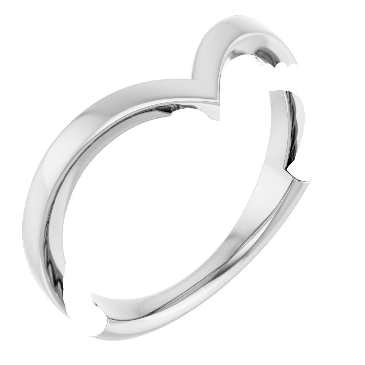 14K White & Rose Negative Space Rope Ring  