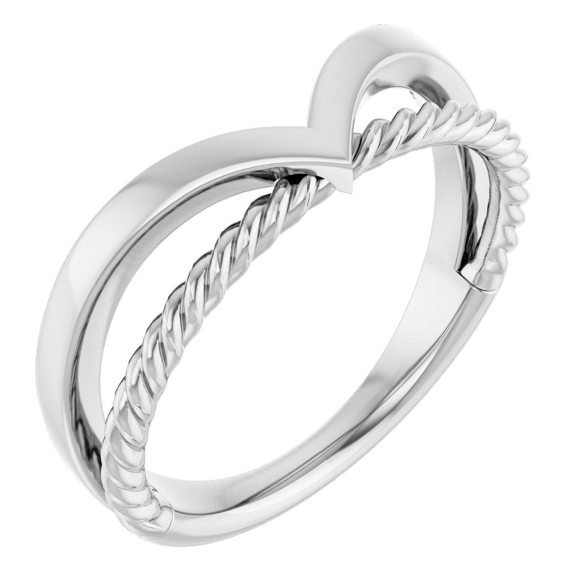 Sterling Silver Negative Space Rope Ring  