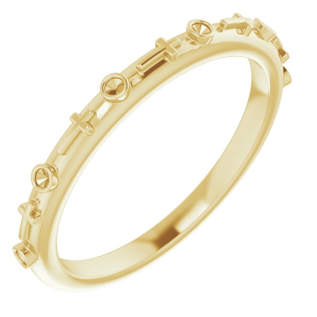 14K Yellow .03 CTW Diamond Cross Ring