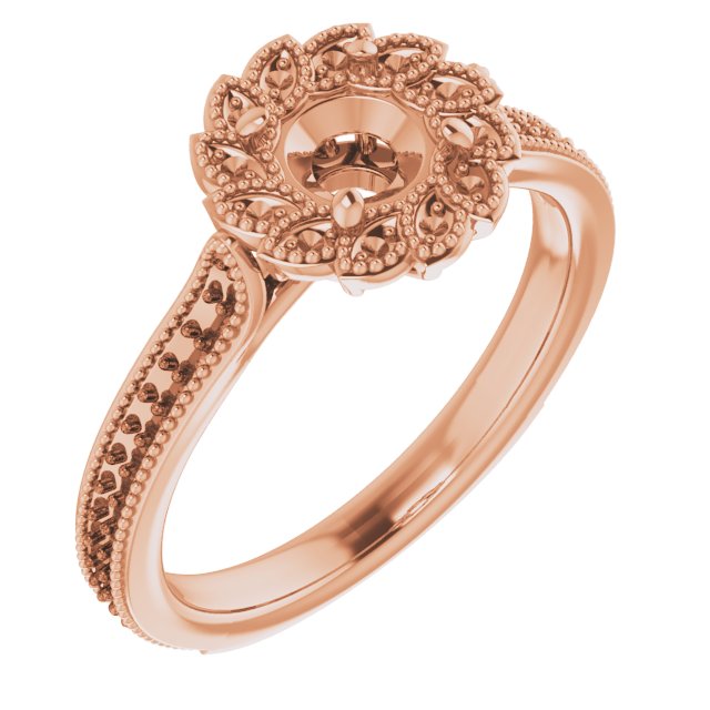 Halo-Style Floral Engagement Ring or Band