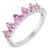 14K White Natural Pink Sapphire Crown Ring