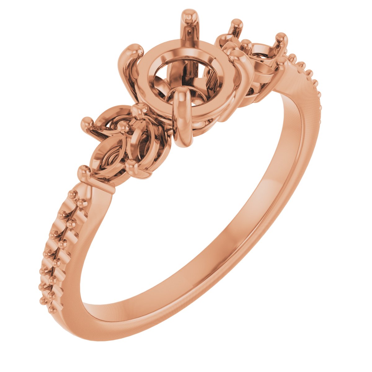 Accented Floral Engagement Ring or Band