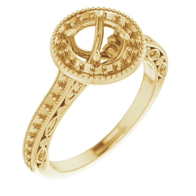 Halo-Style Vintage-Inspired Engagement Ring or Band