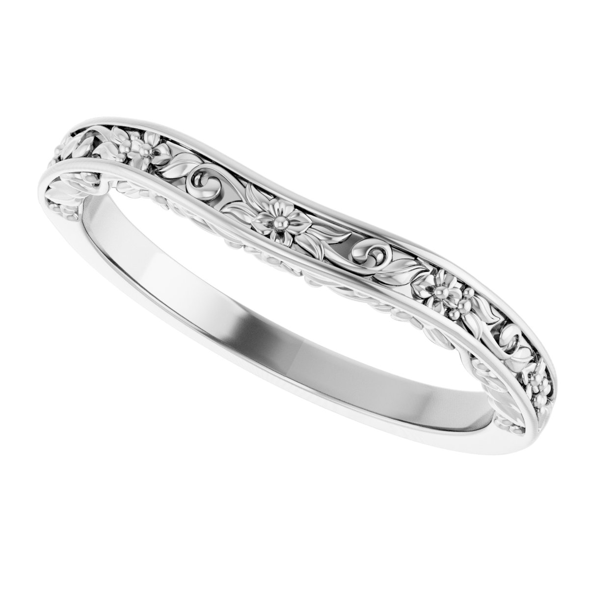 14K White Gold Matching Band
