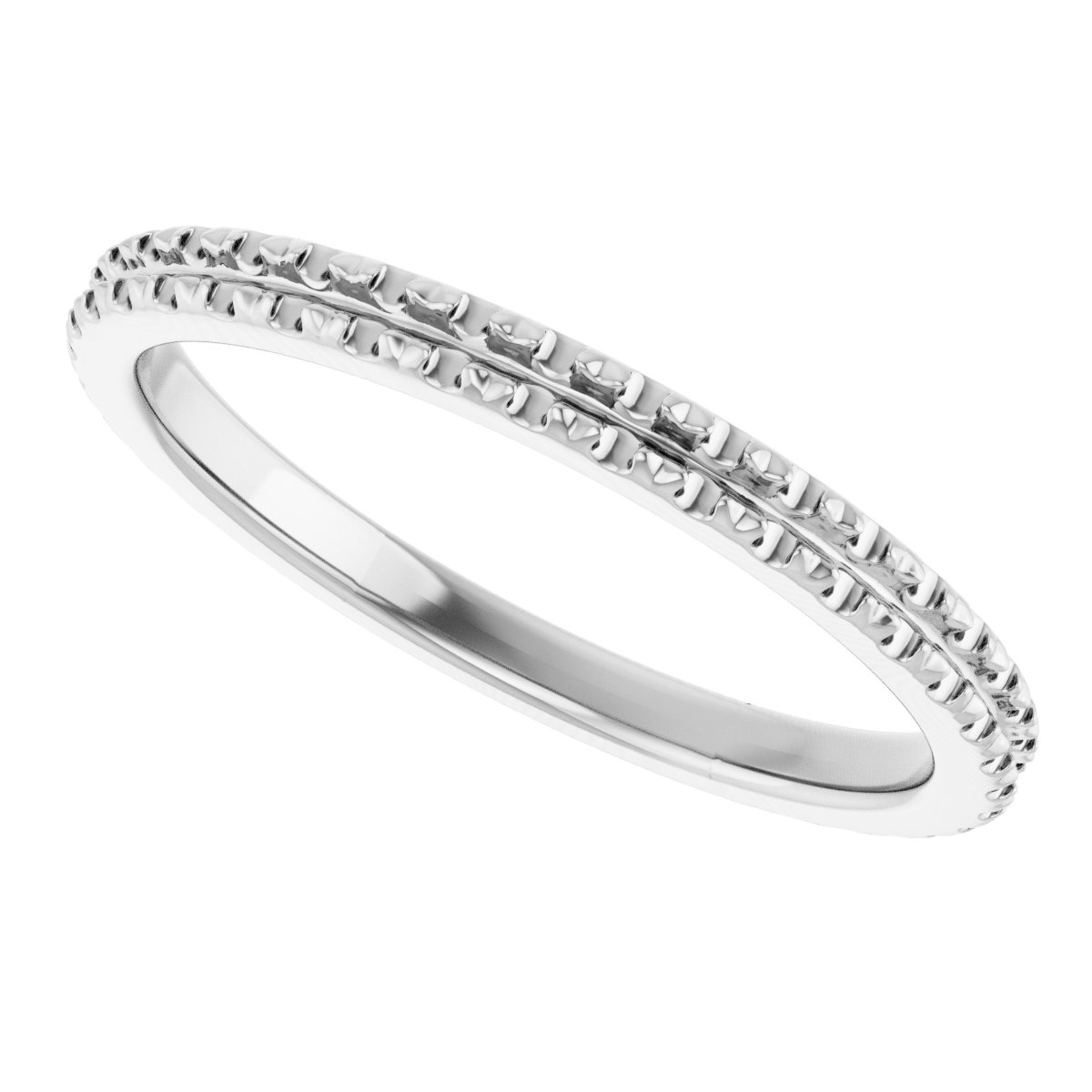 14K White 3/8 CTW Diamond French-Set Anniversary Band