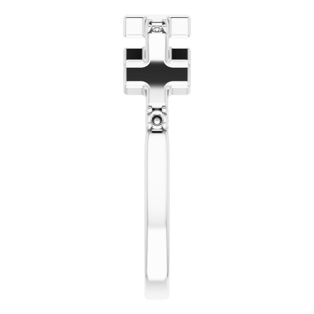 Sterling Silver .05 CTW Natural Diamond Cross Ring  