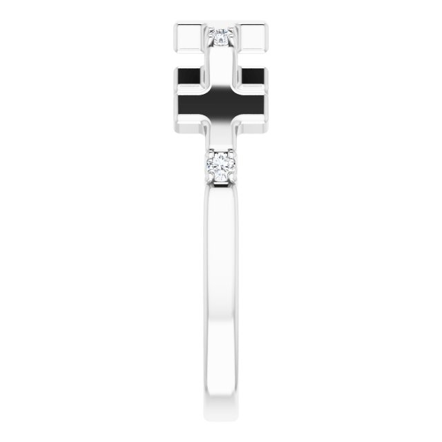 Sterling Silver .05 CTW Natural Diamond Cross Ring  