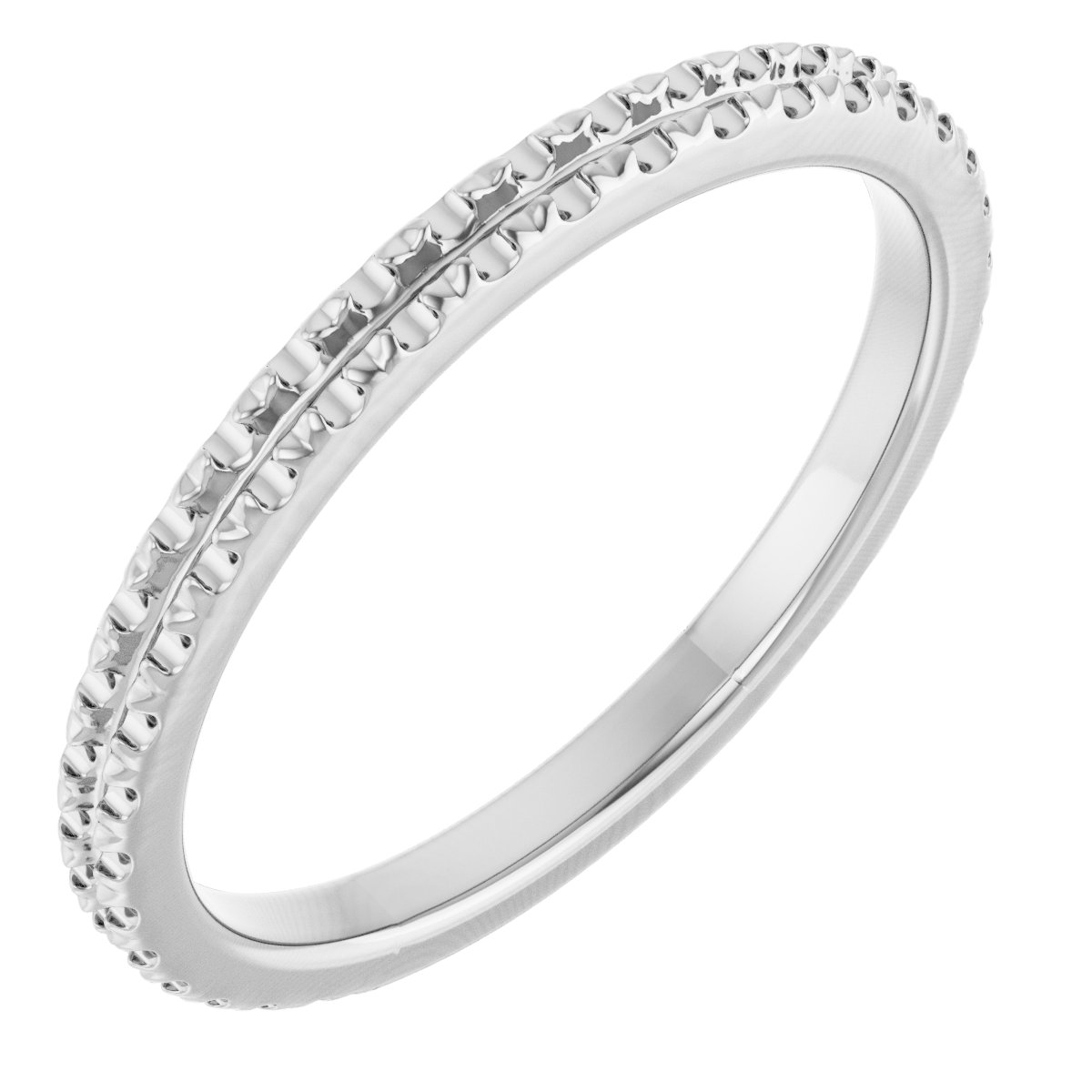 14K White 3/8 CTW Diamond French-Set Anniversary Band