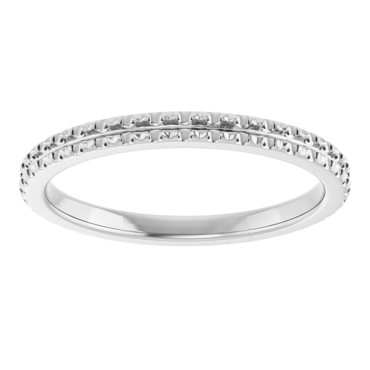 14K White 3/8 CTW Diamond French-Set Anniversary Band