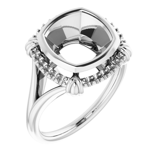 Bezel-Set Halo-Style Ring