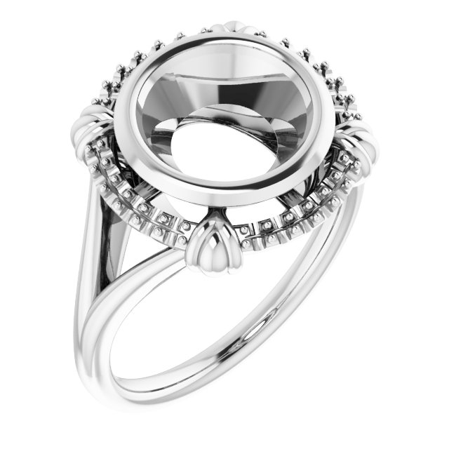 Bezel-Set Halo-Style Ring