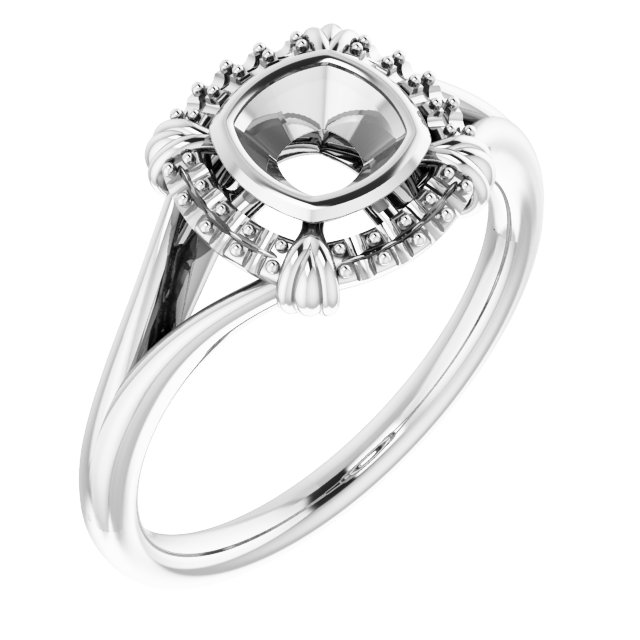 Bezel-Set Halo-Style Ring