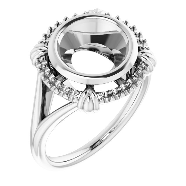 Bezel-Set Halo-Style Ring