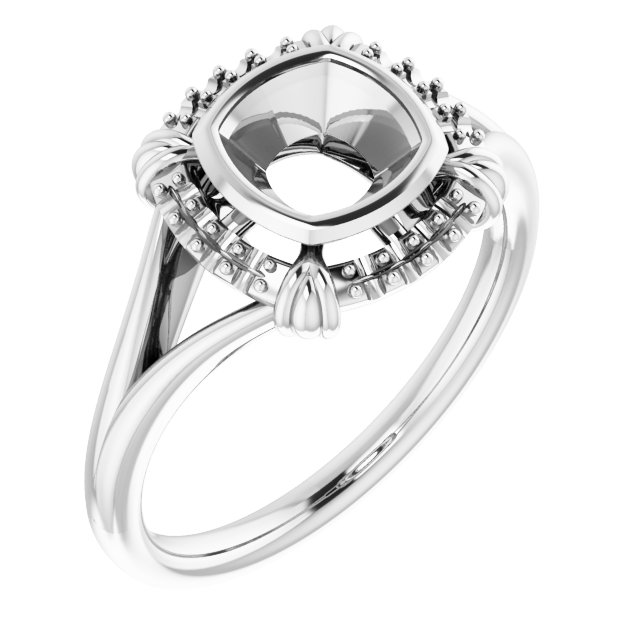 Bezel-Set Halo-Style Ring