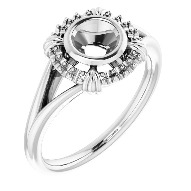 Bezel-Set Halo-Style Ring