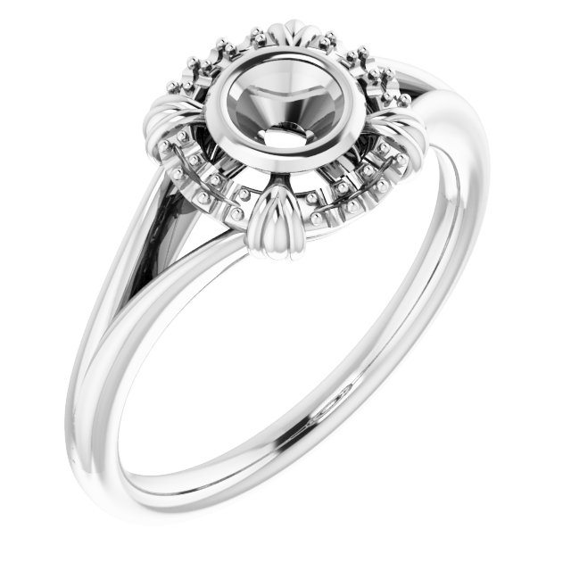 Bezel-Set Halo-Style Ring