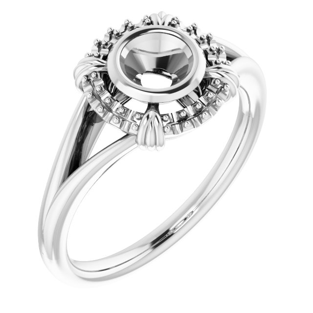 Bezel-Set Halo-Style Ring